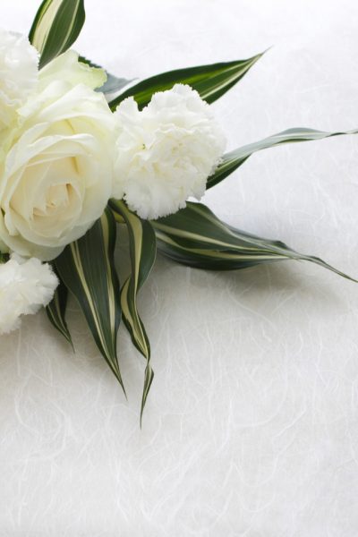 Three kinds of white flower arrangement material